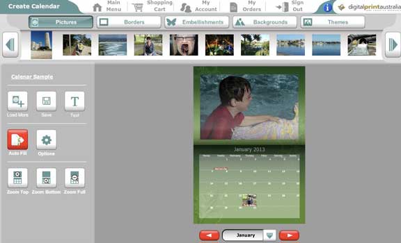Photo Calendar adding images