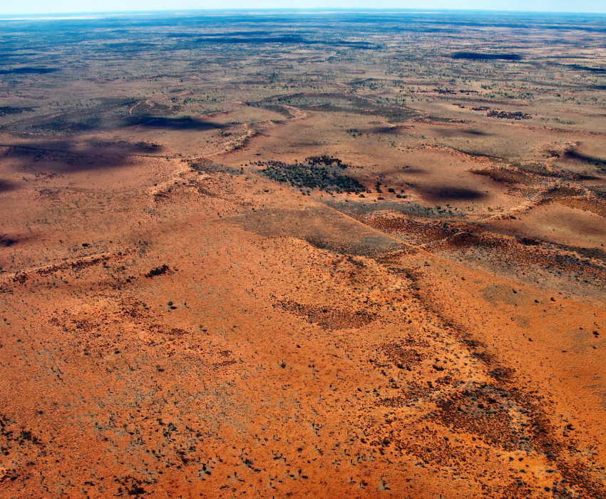 nt aerial view over central australia