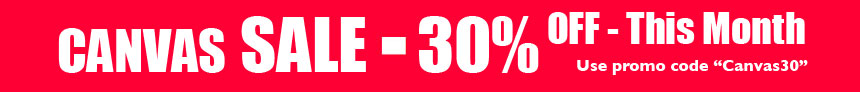 30% off Canvas Prints This Month