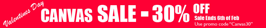 30% off Canvas Prints This Month